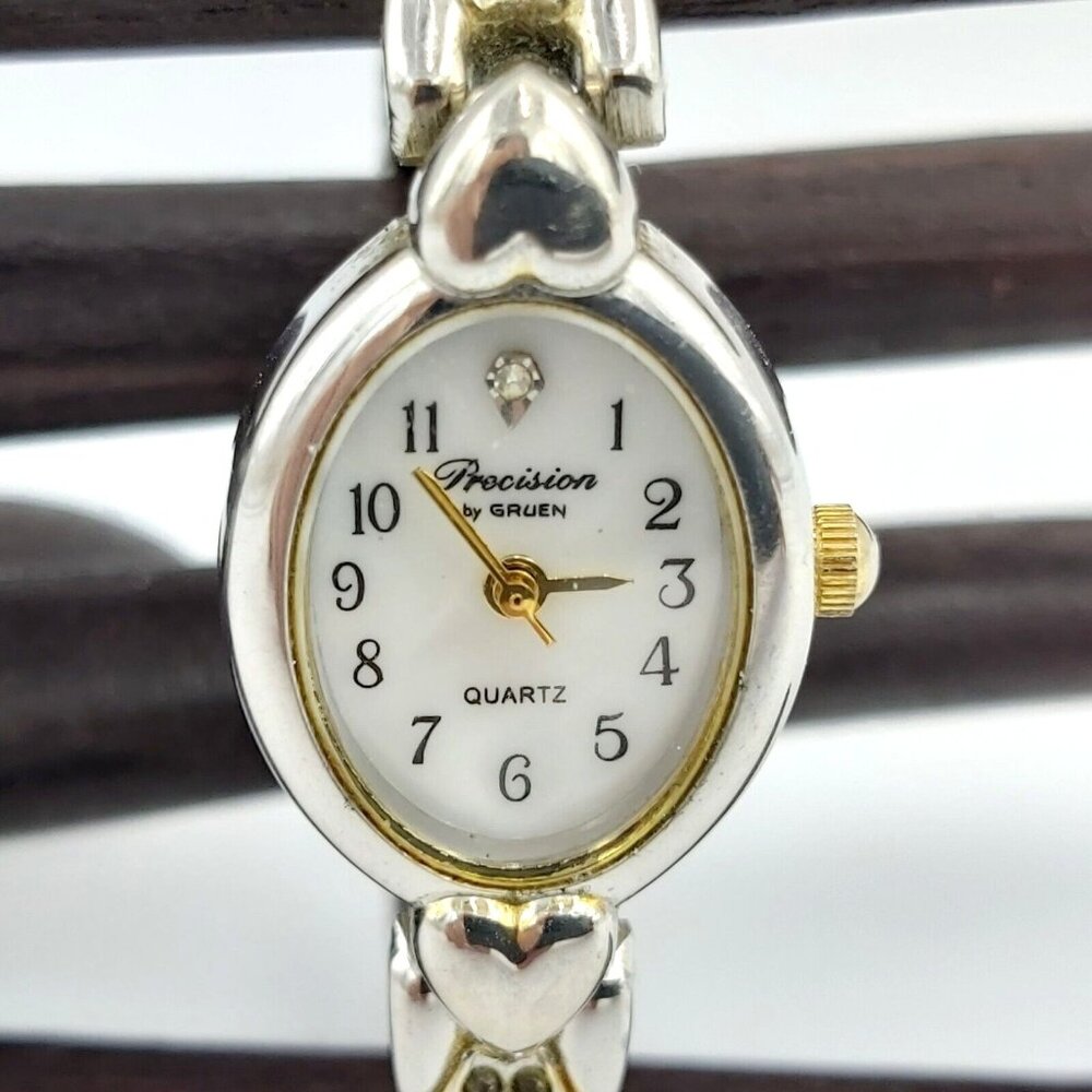 Precision  by Gruen Womans Wrist Watch-Classic Design-Mid 1970's-Bracelet Band